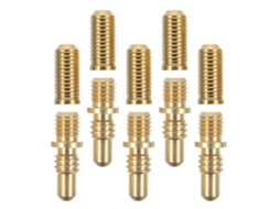 Conjunto De 5 Parafusos Conectores Taco Bilhar Em Cobre Dourado , Com