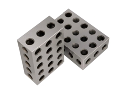 Conjunto De 2 Blocos Paralelos De Aço Temperado De Precisão, 1-2-3 Polegadas, Com 5 Furos Roscados.