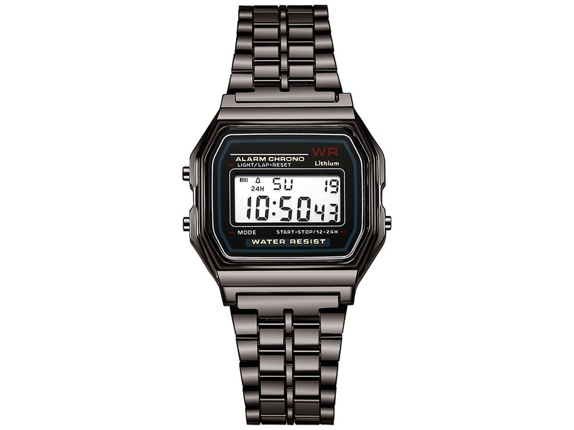 Relógio Digital De Luxo (cinza Escuro), Estilo Vintage, Com Visor Eletrônico.
