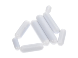 Conjunto De 8 Barras Magnéticas Cilíndricas De Ptfe Branco Para Agitação.