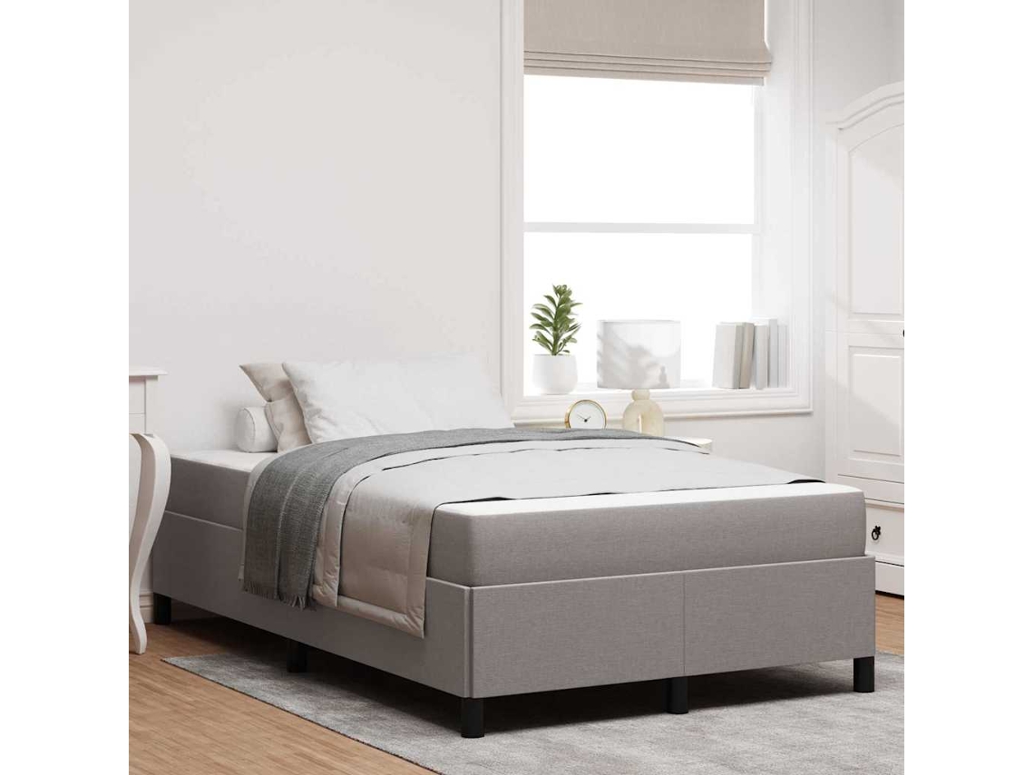 Vidaxl Cama Box Cinzento acastanhado 120 X 190 Cm Tecido