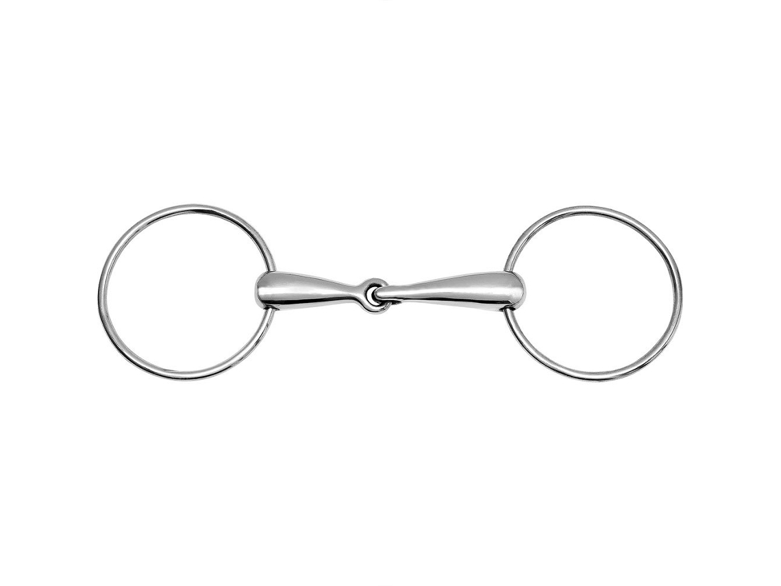 Aço Inoxidável Bridões Sólidos com 22 Mm 2 Grande Argolas Prateado 135 Mmfeeling