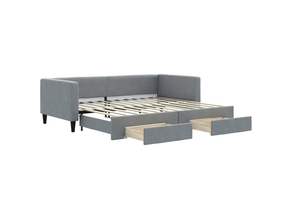 Sofá-cama Com Gavetão Vidaxl Cinzeto Tecido