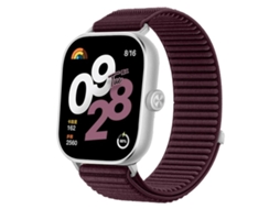 Bracelete Para Redmi Watch 6 / 5 / 4 - Nylon Trançado - Fecho De Velcro Ameixa