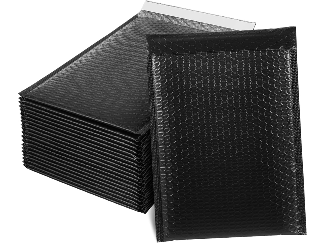 50 Peças Envelopes À Bulles Noires Adesivos Lot De Expédition Reembourrés Pour Vêtements Maquillage Et