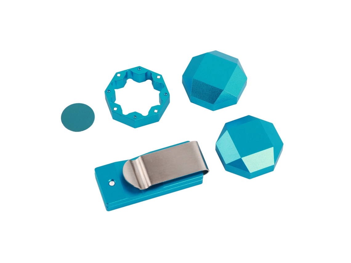 Omni-2026porta Tiza Para Tacos De Billar Universal De 3 Capas Clip Octagonal Accesorio De Billar Azul