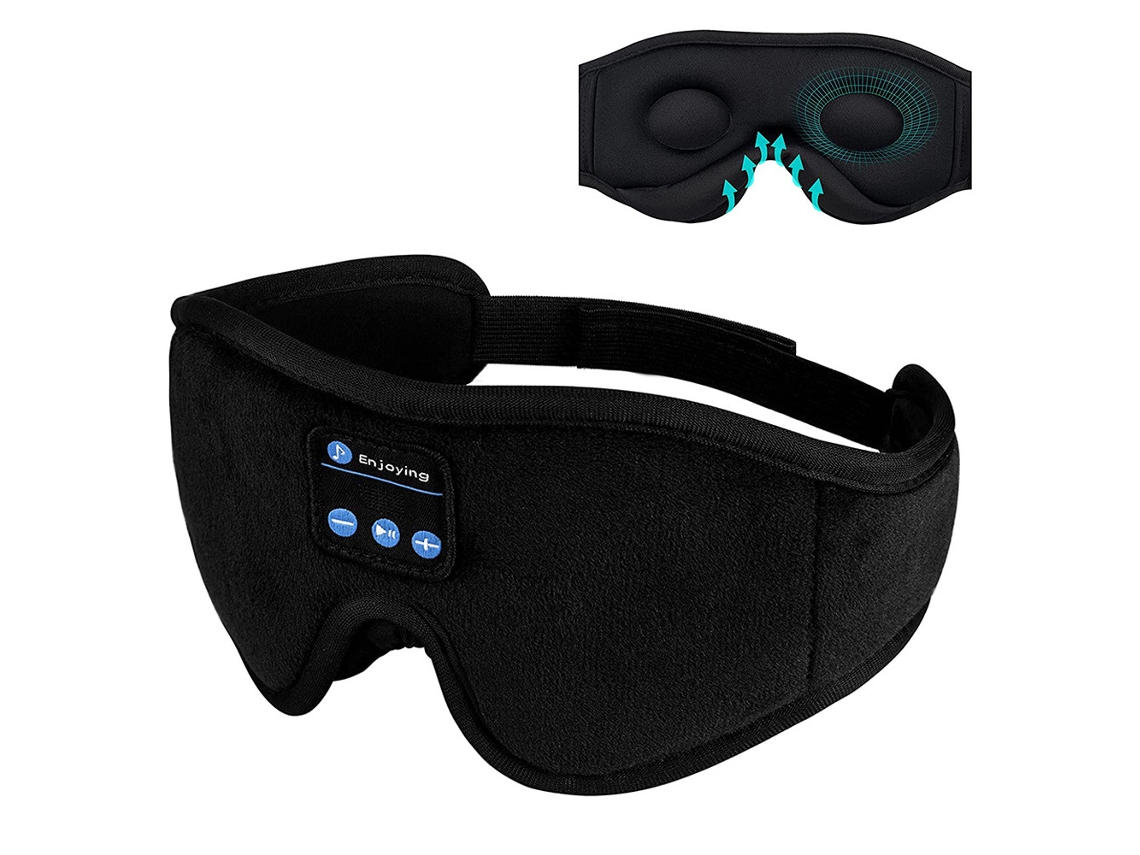 Fones De Ouvido Para Dormir, Máscara De Dormir Bluetooth, Fones De Ouvido Macios Para Os Olhos, Preto, G