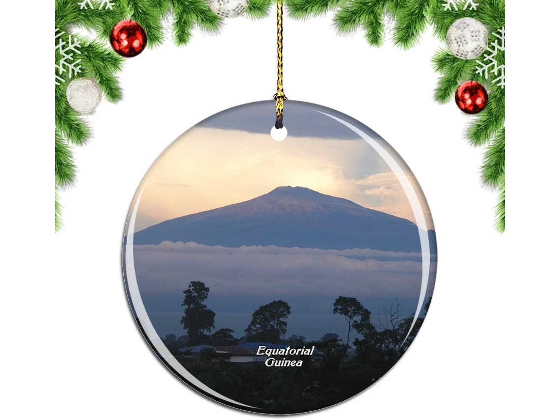 Enfeite de árvore de Natal para pendurar, da Guiné Equatorial, coleção de lembranças de viagem.