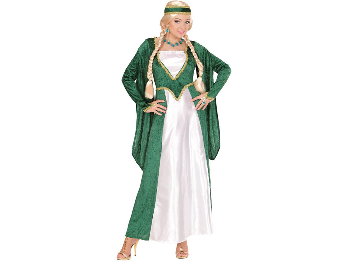Fato de Mulher WIDMANN Rainha Da Renascença de Veludo Verde (Tam.: S)