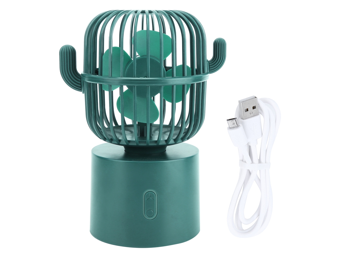 Ventilador Mini De Escritório Portátil Recarregável 3 Velocidades Usb Para Lar Escritório Viagens Verde