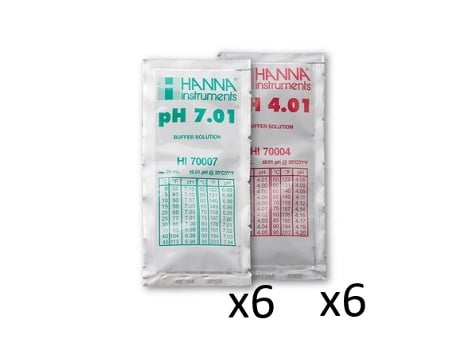 Pacote Com 12 Soluções Tampão (6x Ph 4 E 6x Ph 7)  - R0824400 - Hanna Instruments