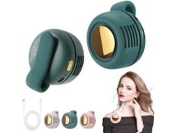 Ventilador Sem Pás Ventilador Recarregável Via Usb Ventilador Portátil para Pescoço Verde Escuro MISSCA