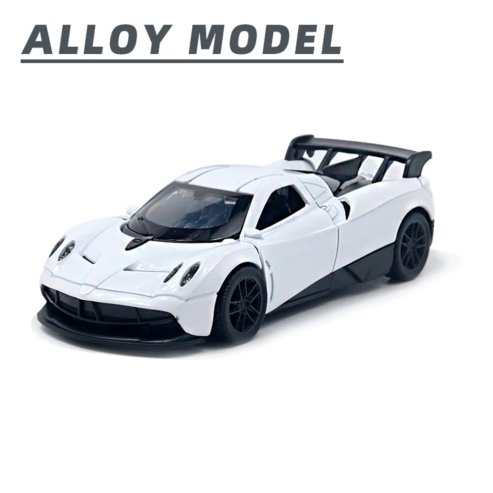 Miniatura de Carro Esportivo em Escala 1:36, Feita em Metal Fundido, com Portas e Capô Que Abrem. MDUG (branco)