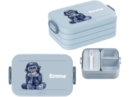 Lancheira Bento Personalizada Para Até 4 Sanduíches Com Compartimento E Garfo Livre De Bpa, Próp Gokoco