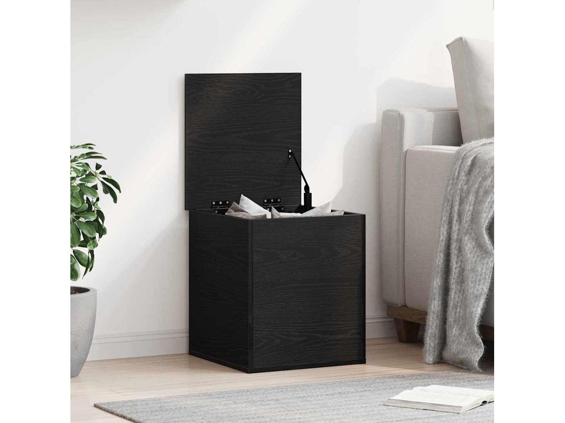Vidaxl Caixa De Armazenamento Carvalho Preto 40 X 42 X 46 Cm