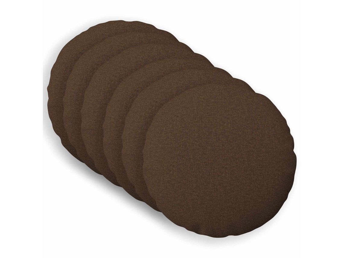 Vidaxl Capa Almofada 6 Unid. Heerlen Castanho Ø 30 Cm Tecido