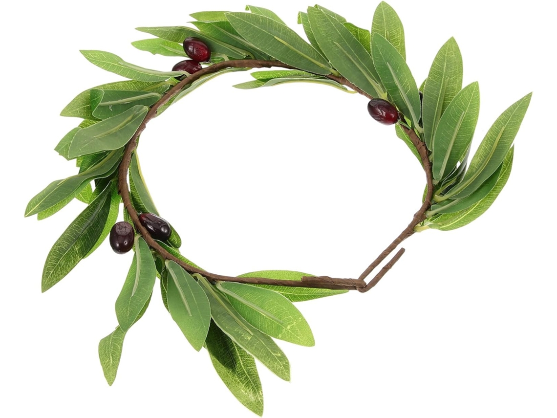 Tiara Floral Ciieeo Em Tecido Leve Com Folhas De Oliveira Artificiais, Acessório De Cabelo Feminino.