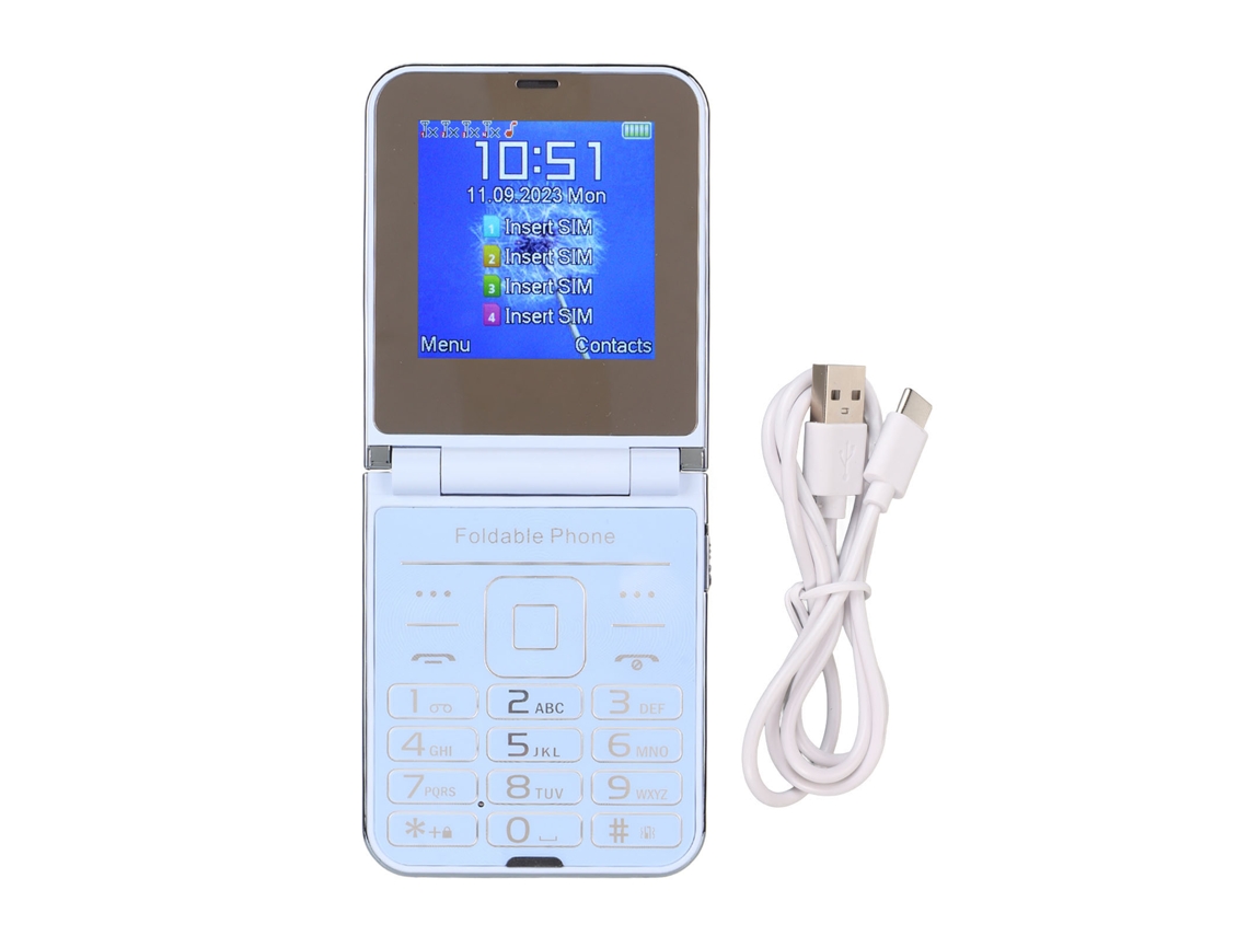 Telefone Celular Para Idosos Flip 2g Tela 2.6 Polegadas Botões Grandes Som Alto Câmera 1.3mp Azul