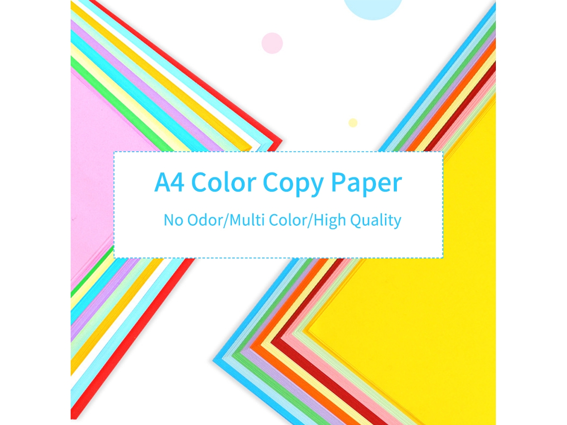 Papel de cópia colorido a4 100 folhas 70gsm para impressão cópia escrita e artesanato