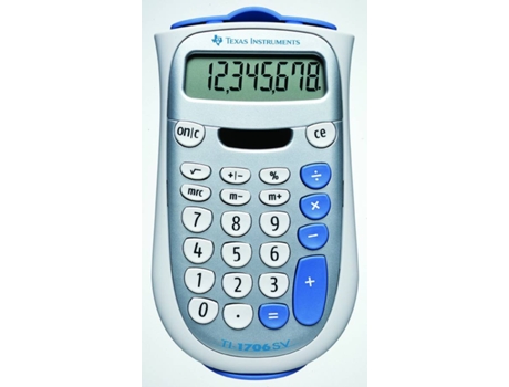Calculadora Básica  TI-1706 SV Branco e Azul (8 dígitos)
