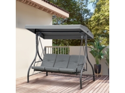 Colchão De Rede Ajustável 3 Lugares Para Balanço De Jardim Conversível, Estofamento Extra 7 Cm De Conforto