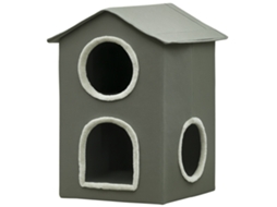 Casa Com 2 Níveis, Almofadas Laváveis E 3 Entradas, 42x46x59.5 Cm, Cinzenta