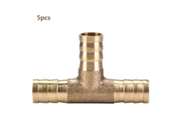 5pcs Conector De Mangueira Em Latão T 3-vias Com Ganchos 10mm Para Ar Água Óleo Gás Combustível