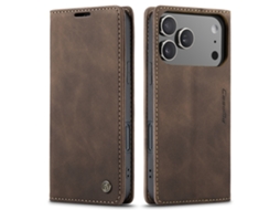 Capa De Couro Estilo Flip Para Celular, Novo Design.marrom - Iphone 16 E/iphone 17 E