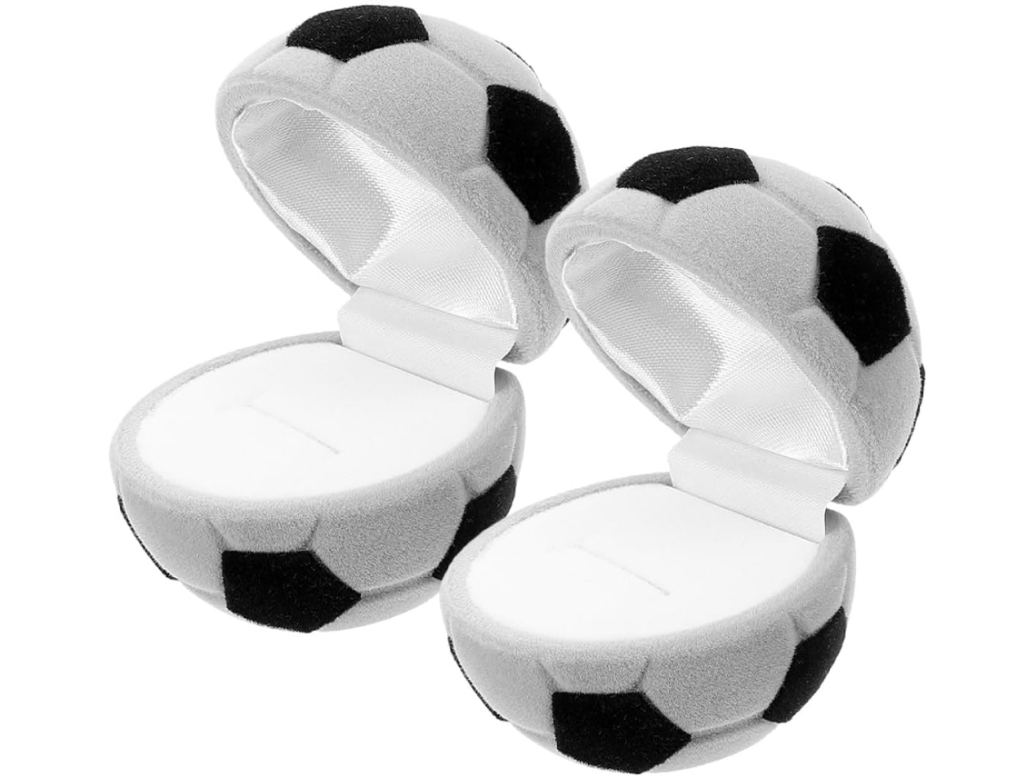 Conjunto de 2 Caixas Veludo GOKOCO formato futebol americano para joias design delicado