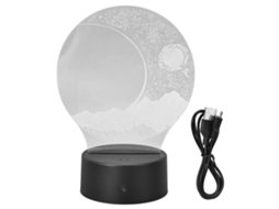 Luz Noturna Led 3d Lua Crescente 7 Cores Toque Usb