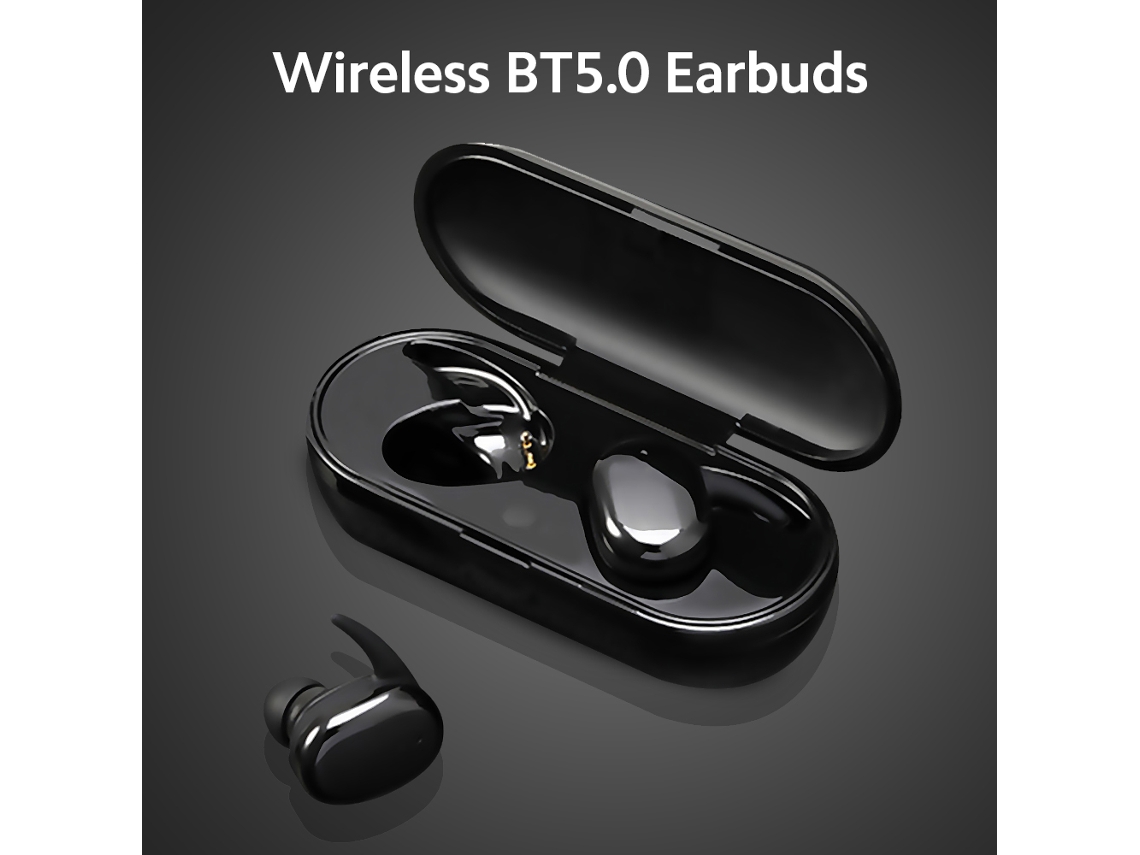 Fones De Ouvido Sem Fio Bt Intra-auriculares Esportivos Bt5.0 Controle Inteligente Por Toque Ergonômico Preto