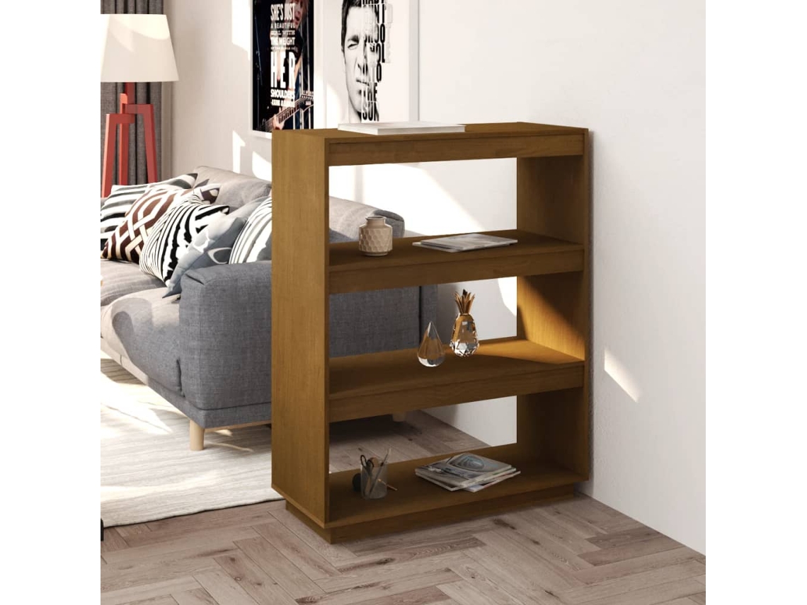 Vidaxl Estante/divisória 80x35x103 Cm Pinho Maciço Castanho Mel