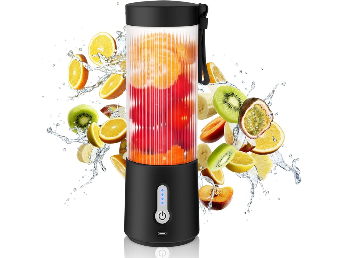 Liquidificador portátil Slowmoose de 400 ml, recarregável via USB, com copo espremedor de 6 lâminas e plástico sem BPA.