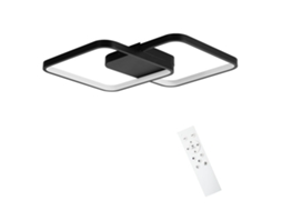 Luz de Teto Led Moderna de Metal Preto 3000K e 6000K 55W 43 * 43 * 4 5 Cm Regulável com Lâmpada de De Design para Quarto de Criança NETTLIFE