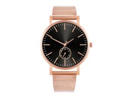 Reloj De Moda Para Parejas Con Correa De Malla Dial Redondo Cuarzo Unisex