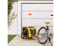 Vidaxl Reboque Bicicleta P/ Animais Tecido Oxford/ferro Amarelo/cinza