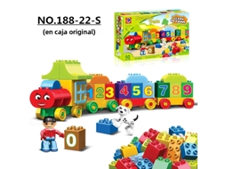 Brinquedo Educativo Infantil, Conjunto com 50 Peças, Grande, em Formato Trem com Números. Jogo Criativo Quebra Cabeça. MDUG