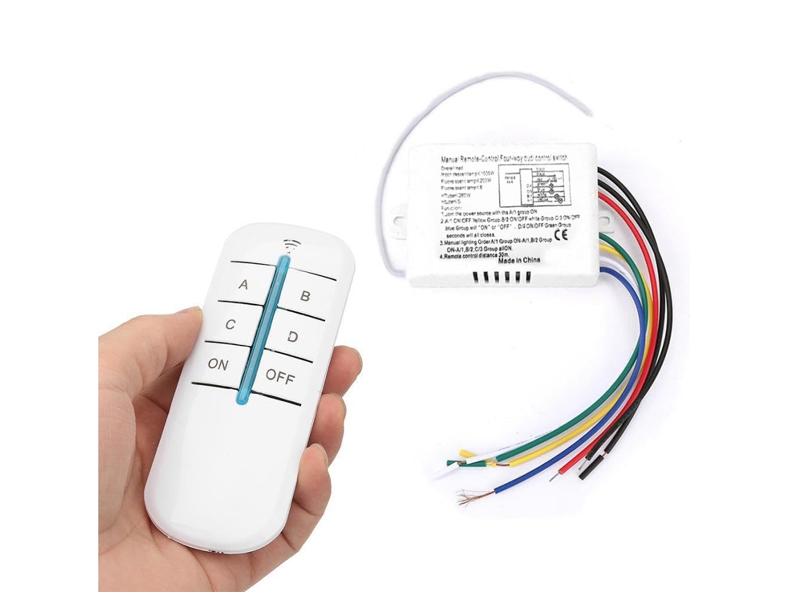 Interruptor De Controle Remoto Sem Fio 220v, Interruptores Digitais, Interruptor De Parede 4 Botões, Interruptor De Controle Remoto Para Iluminação