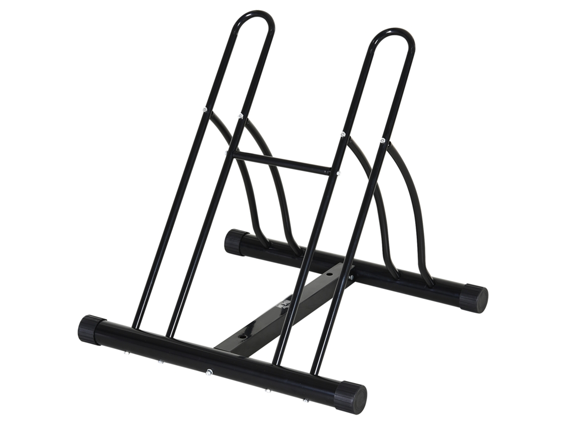 Suporte De Estacionamento Cruzado Para 2 Bicicletas Aço Portátil 60x54x57 Cm Preto
