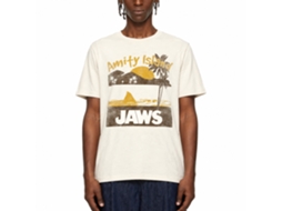 Rockinstone Jaws Movie Random Solid Natural Adult T-shirt Size:m