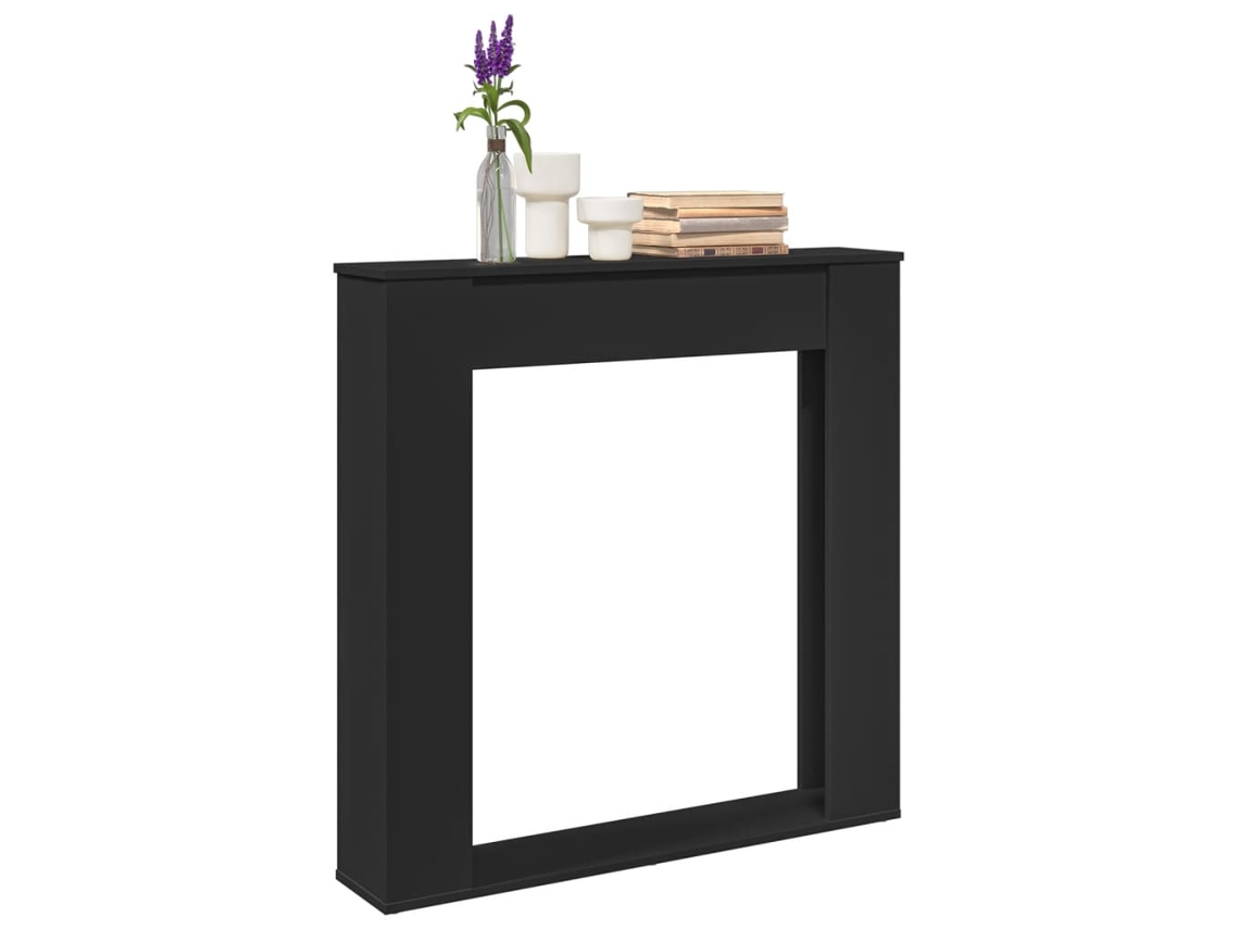 Vidaxl Cornija De Lareira 100x20x100 Cm Derivados De Madeira Preto