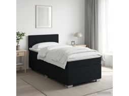 Vidaxl Cama Box Spring Com Colchão Preto 90 X 190 Cm Tecido