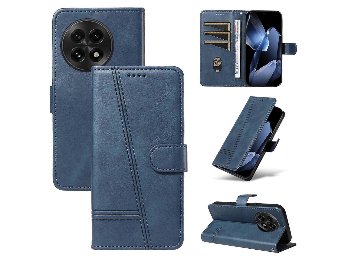 Capa Tipo Carteira Com Linhas Em Formato De T E Suporte Para Celular Oneplus 13