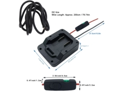 Conector Retangular De Energia Dc Satélite Com Fios