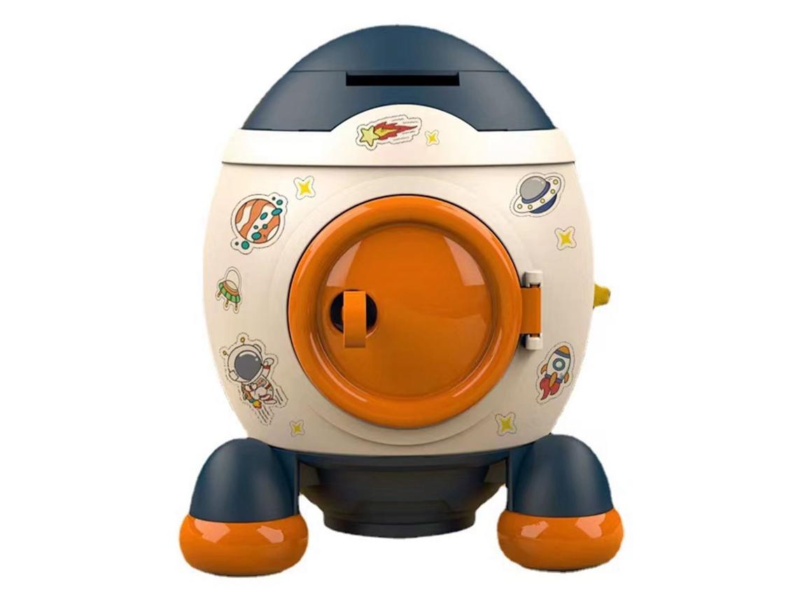 Cofrinho Foguete Espacial Cartoon, Morandi Blue, para Crianças, Presente, Adorno, Multifuncional com MARCA
