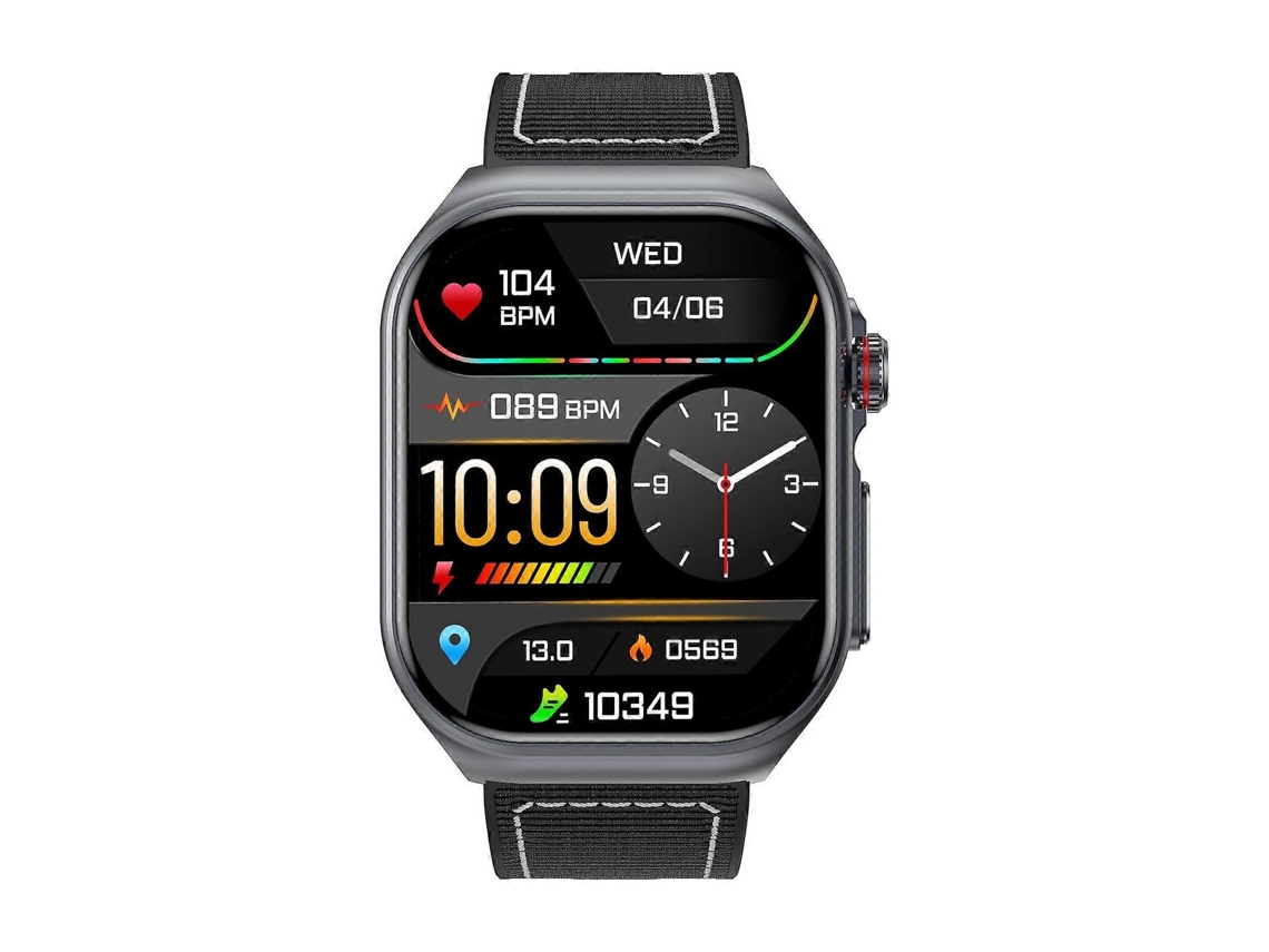 Lurelia Relógio Inteligente Ip68 Bluetooth, Ritmo Cardíaco, Spo2, Sono, Pressão, Chamadas, Alarme, 2,04", Abs, Metal, Nylon, Impermeável