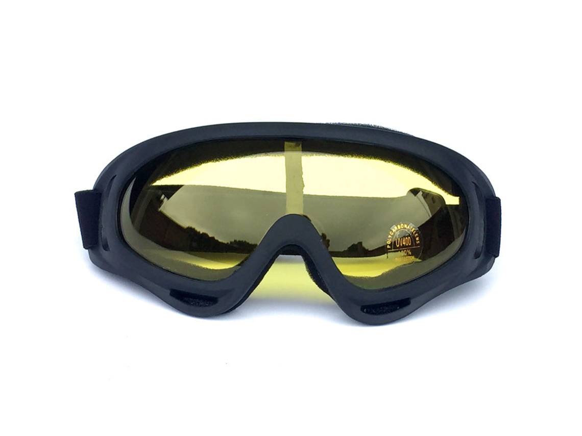 Óculos Esportivos para Motocicleta X400 Outdoor, Óculos Anti esqui para Pilotagem, Armação Preta, Película Amarela BRILVIBERA