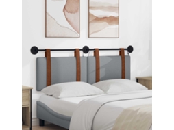 Vidaxl Cabeceira Suspensa Com Luz Led Cinzento-claro Pu Antigo