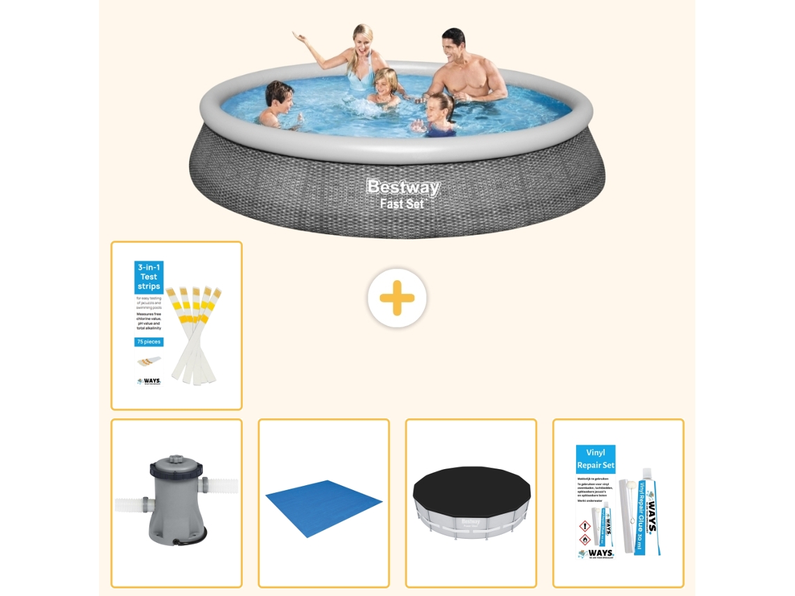 Piscina Bestway Fast Set Redonda 396x84 Cm 6 peças S22672 BESTWAY