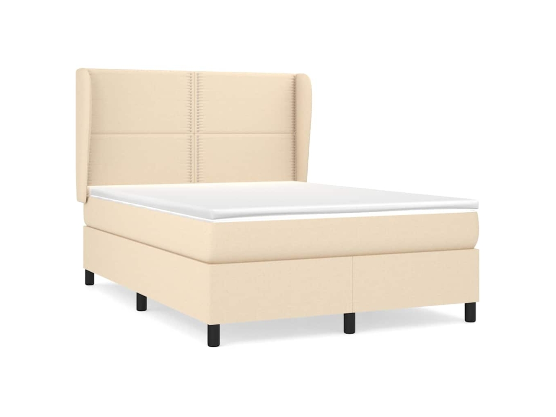 Box Spring Bed, Box Spring Beds Vidaxl Creme Tecido (140 X 190 Cm)